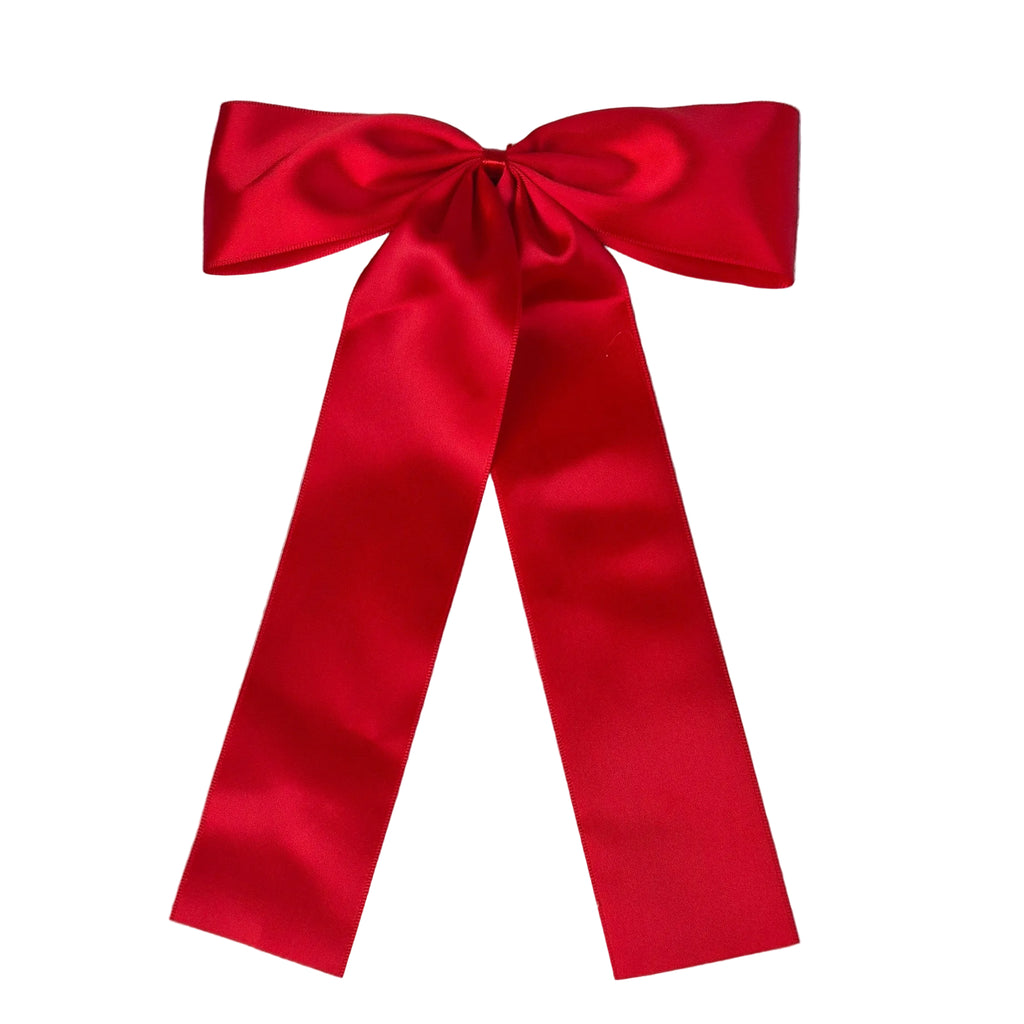 Hair Bow - Classic Long Tail Red